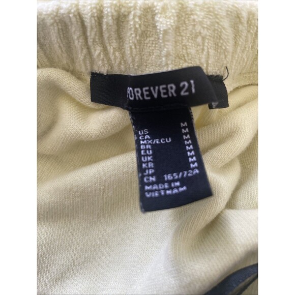 Forever 21 Terry Cloth Jumper Size M Yellow Strapless‎ Summer Beach Pool Travel - Picture 3 of 4